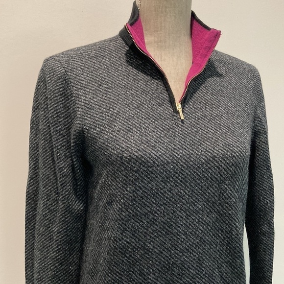 Ted Baker London Grey Wool Zip V neck Sweater Small Medium Fit 3 - Picture 6 of 16